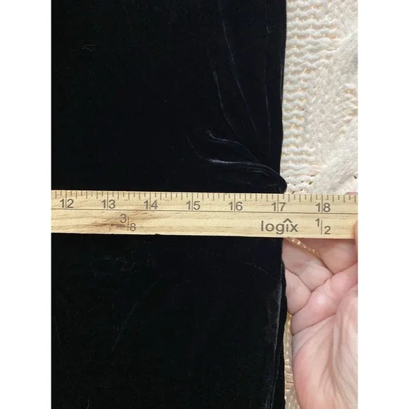 Talbots Black Velvet Popover Collared Shirt Dress Mini Whimsigoth S Quiet Luxury - Picture 7 of 8